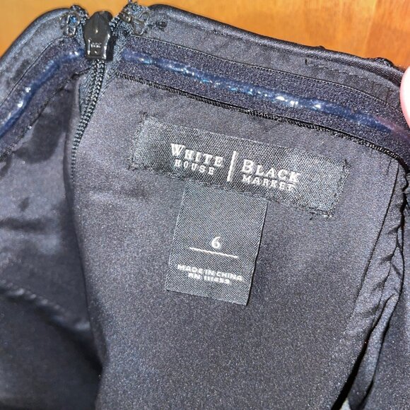 White House Black Market Black Lace Bodice Strapless Dress Size 6 Polyester Blen - Picture 10 of 10